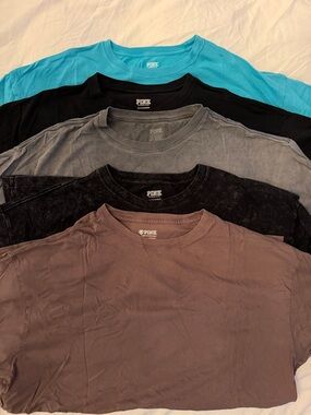 Lot of 5 Victoria Secret Pink oversized shirts- super soft-One Size- VS Pink